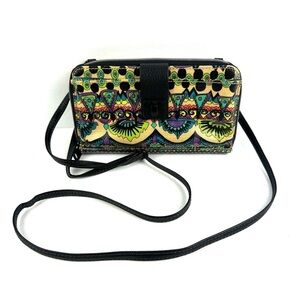 Sakroots Artist Circle Crossbody Wallet Coated Canvas Spirit Desert Elephant
